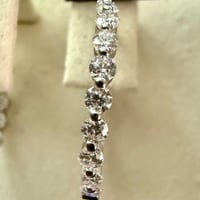 Image 1 of Large Graduated Moissanite Hoop Earrings | 925 Sterling Silver | 1CTW | 22.2mm