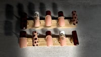 Image 1 of LONG SQUARE CLASSY GOLDEN ACRYLIC NAILS