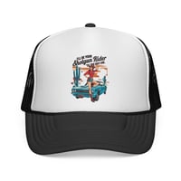 Image 1 of Shotgun Rider Pinup Girl Trucker Cap | Retro Car Desert Graphic