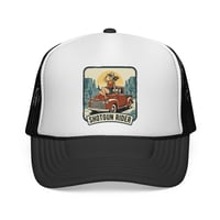Image 1 of Shotgun Rider cowgirl on vintage truck Trucker Cap | Western retro mesh hat