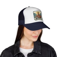Image 10 of Shotgun Rider cowgirl on vintage truck Trucker Cap | Western retro mesh hat