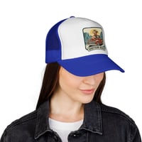 Image 13 of Shotgun Rider cowgirl on vintage truck Trucker Cap | Western retro mesh hat