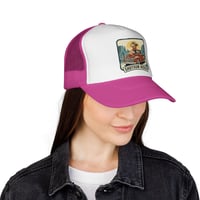 Image 22 of Shotgun Rider cowgirl on vintage truck Trucker Cap | Western retro mesh hat