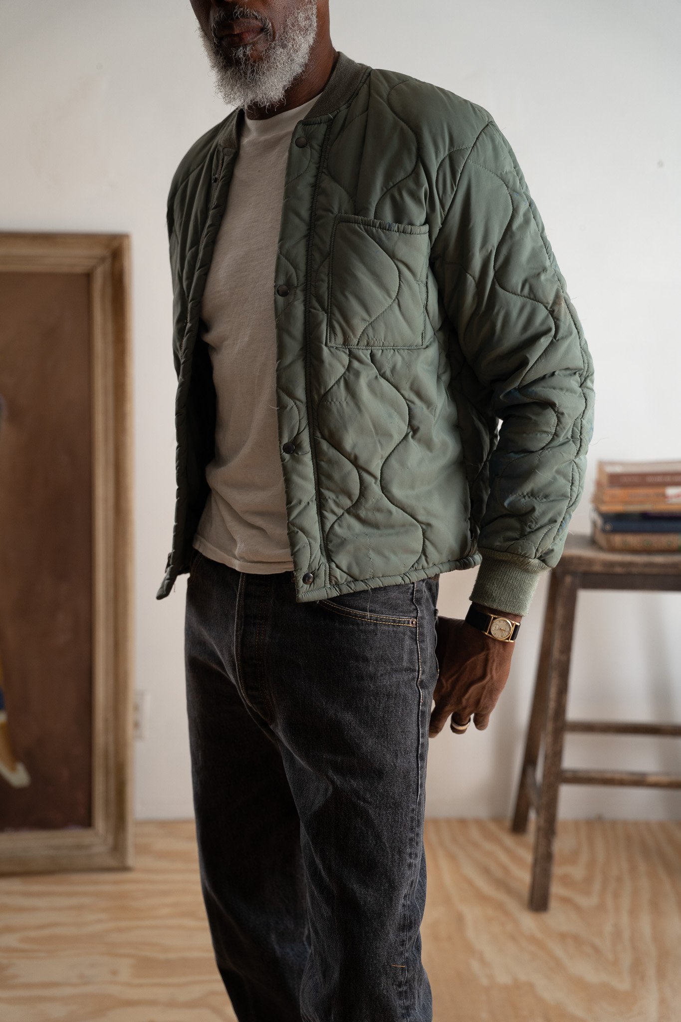 Image of Vintage Military Quilted Liner Jacket