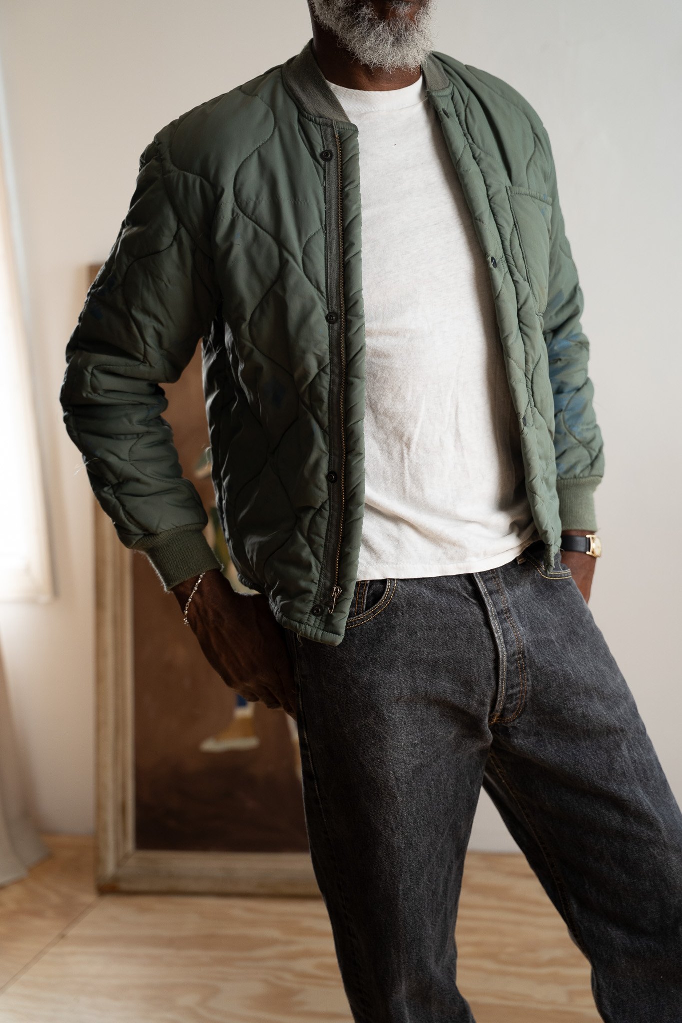 Image of Vintage Military Quilted Liner Jacket