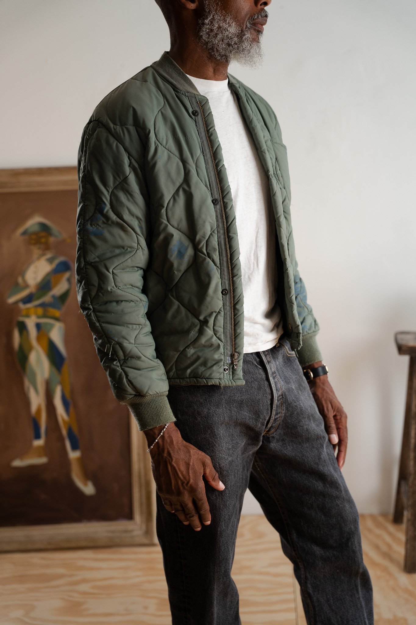 Image of Vintage Military Quilted Liner Jacket