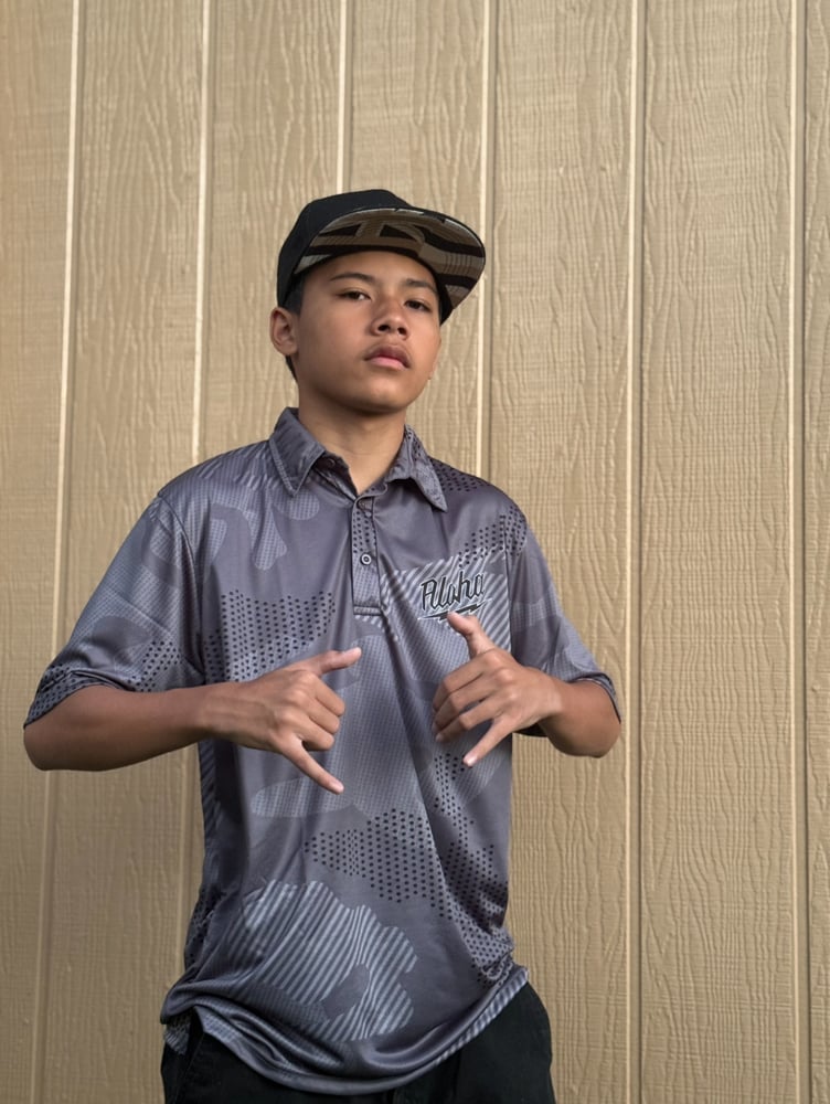 Image of HA'AHEO MEN'S DRI FIT POLO SHIRT GRY