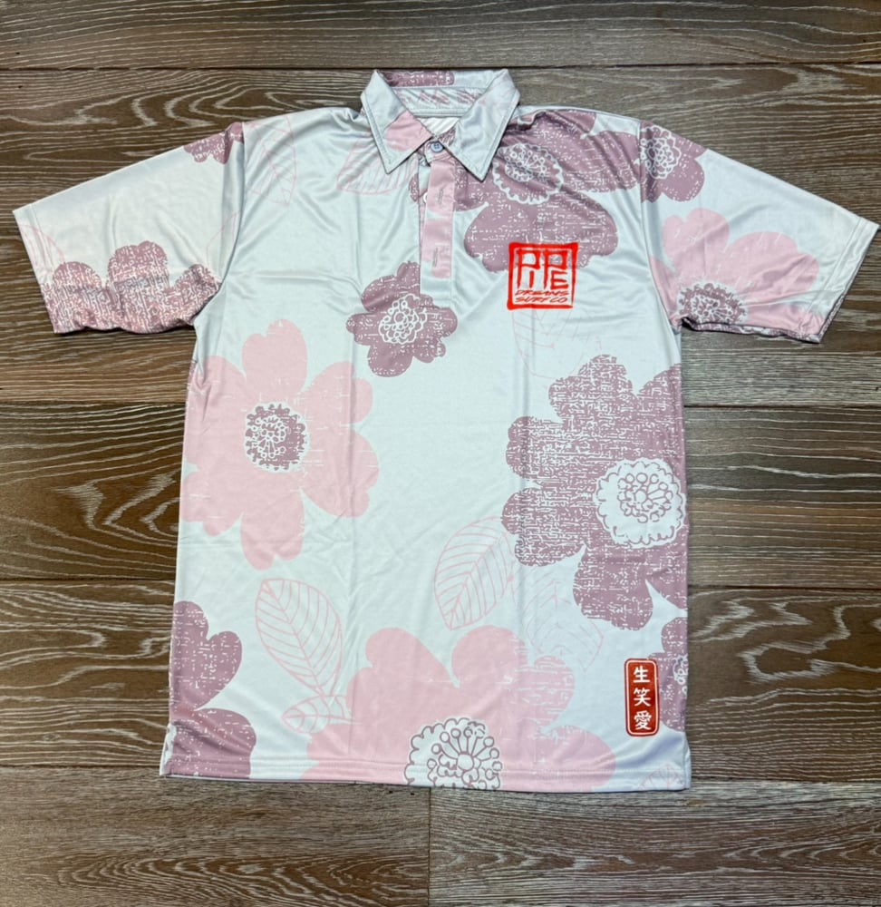 Image of PAISLEY SAKURA PURPLE DRI FIT POLO SHIRT