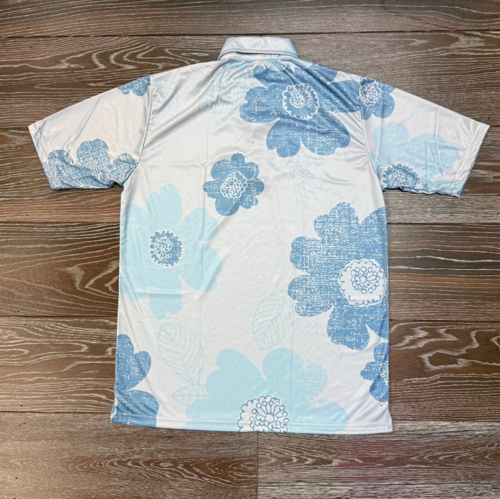 Image of PAISLEY SAKURA BLUE DRI FIT POLO SHIRT 