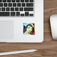 Image 3 of Holographic Die-Cut Sticker — Retro Nurse "It's Power Hour" Pop Art