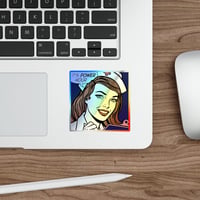 Image 6 of Holographic Die-Cut Sticker — Retro Nurse "It's Power Hour" Pop Art