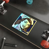 Image 11 of Holographic Die-Cut Sticker — Retro Nurse "It's Power Hour" Pop Art