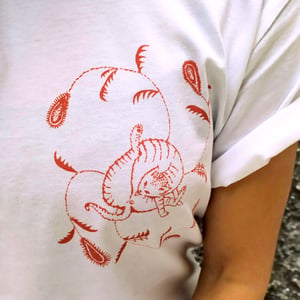 Cat Licking Butt - One Colored Edition T-shirt  