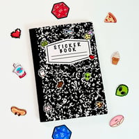 Image 1 of A5 Black Composition Reusable Sticker Book