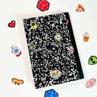 Image 2 of A5 Black Composition Reusable Sticker Book