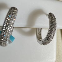 Image 1 of Moissanite Pavé-Set Hoop Earrings | 925 Sterling Silver | 0.39CTW | 13.6mm