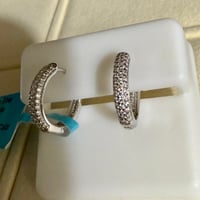 Image 2 of Moissanite Pavé-Set Hoop Earrings | 925 Sterling Silver | 0.39CTW | 13.6mm