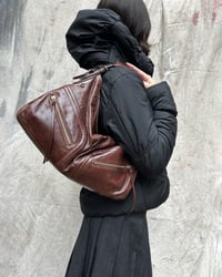 Image 2 of BURGUNDY BROWN LEATHER BAG