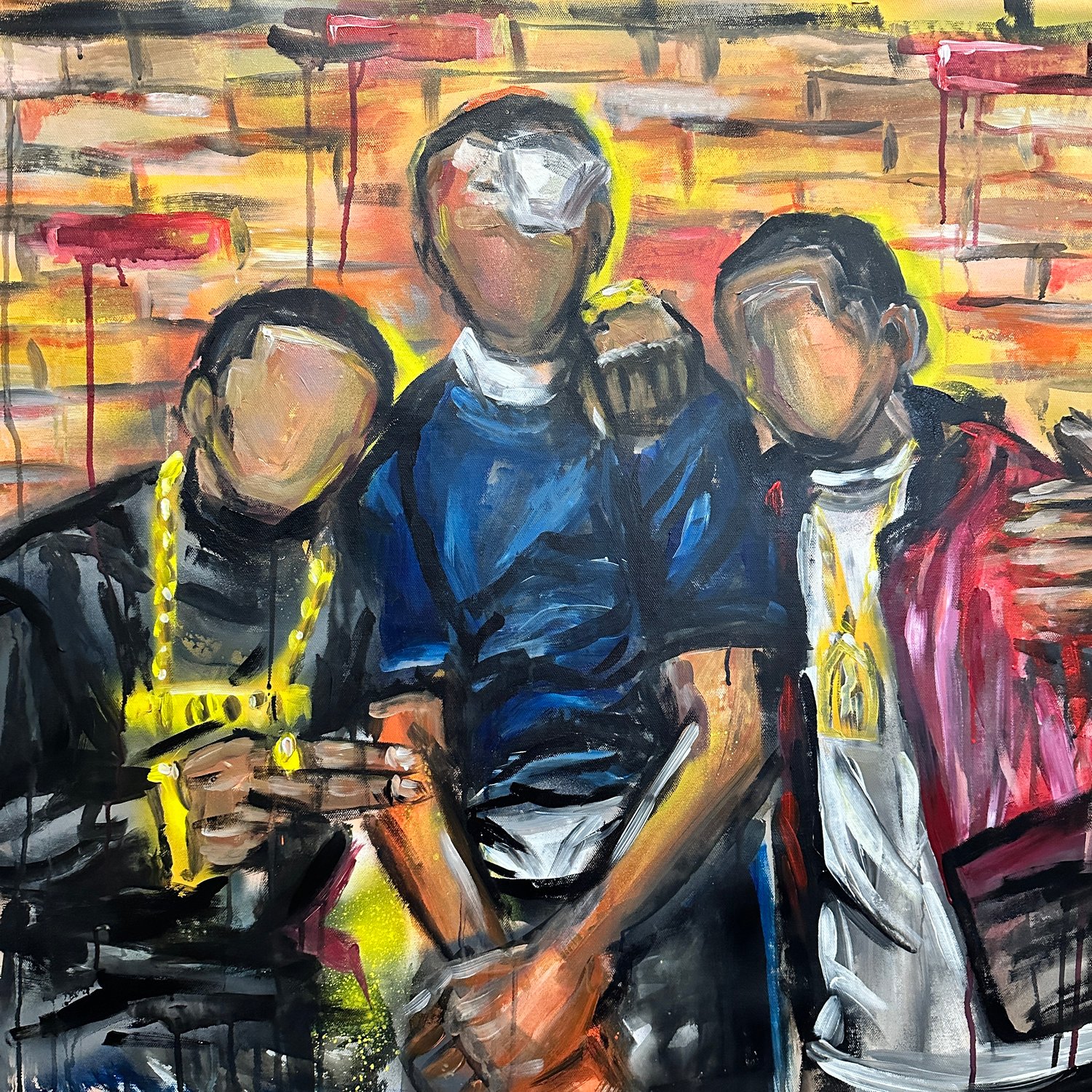 MITCH, ACE & RICO ORIGINAL PAINTING / 30x30"