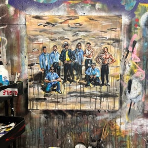 PAROLE PHOTO ORIGINAL PAINTING / 30x30"