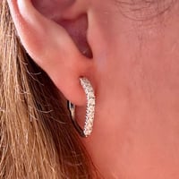 Inside-Out Pavé Moissanite Hoop Earrings | 925 Sterling Silver | 1CTW | 21mm