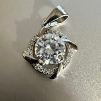 Image 1 of Moissanite Swirl Pendant | 925 Sterling Silver | 1.06CT | GRA Certified