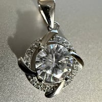 Image 2 of Moissanite Swirl Pendant | 925 Sterling Silver | 1.06CT | GRA Certified
