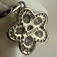 Image 3 of Moissanite Flower Pendant | 925 Sterling Silver | 2CTW | Petal Halo Design