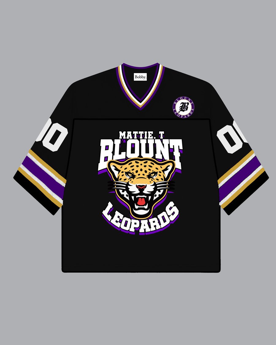 Image of Black Blount Leopards Oversized Jersey