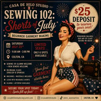 Sewing 102  DEPOSIT ONLY