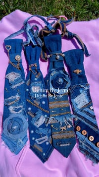 Image 1 of ROSE DISTRESSED DENIM TIE