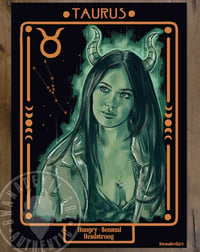 Taurus, Jennifer's Body. Zodiac sign 5 x 7in. print by BwanaDevilArt