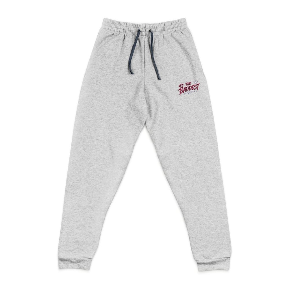 Image of Embroidered 'Sweet' Grey Joggers — Cozy Casual Sweatpants