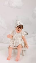 The Avril | Ivory Floral Lace Heirloom Romper
