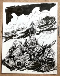 Star Warrior Atop Destroyed Mech
