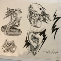 Image 2 of 1991 Gerald Von Langley production laminated 11x14 snake skulls 