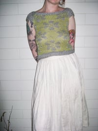 Image 1 of concrete floral baby tee - yellow