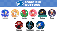 Sonic Pin Buttons (Choose a Design)