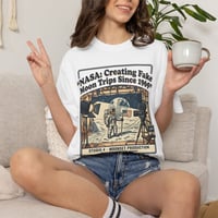 Image 2 of Conspiracy Vintage NASA 'Creating Fake Moon Trips Since 1969' Graphic T-Shirt
