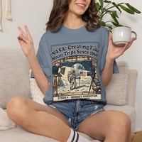 Image 5 of Conspiracy Vintage NASA 'Creating Fake Moon Trips Since 1969' Graphic T-Shirt