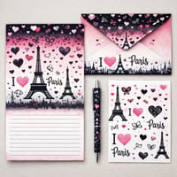 Image 1 of IN LOVE IN PARIS STATIONARY GIFT SET 