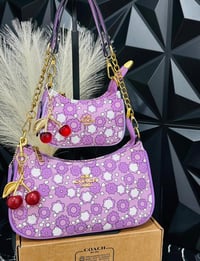 Purple with flower Mommy and daughter coach set
