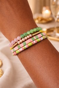 Image 1 of Gold Green and Pink Stack