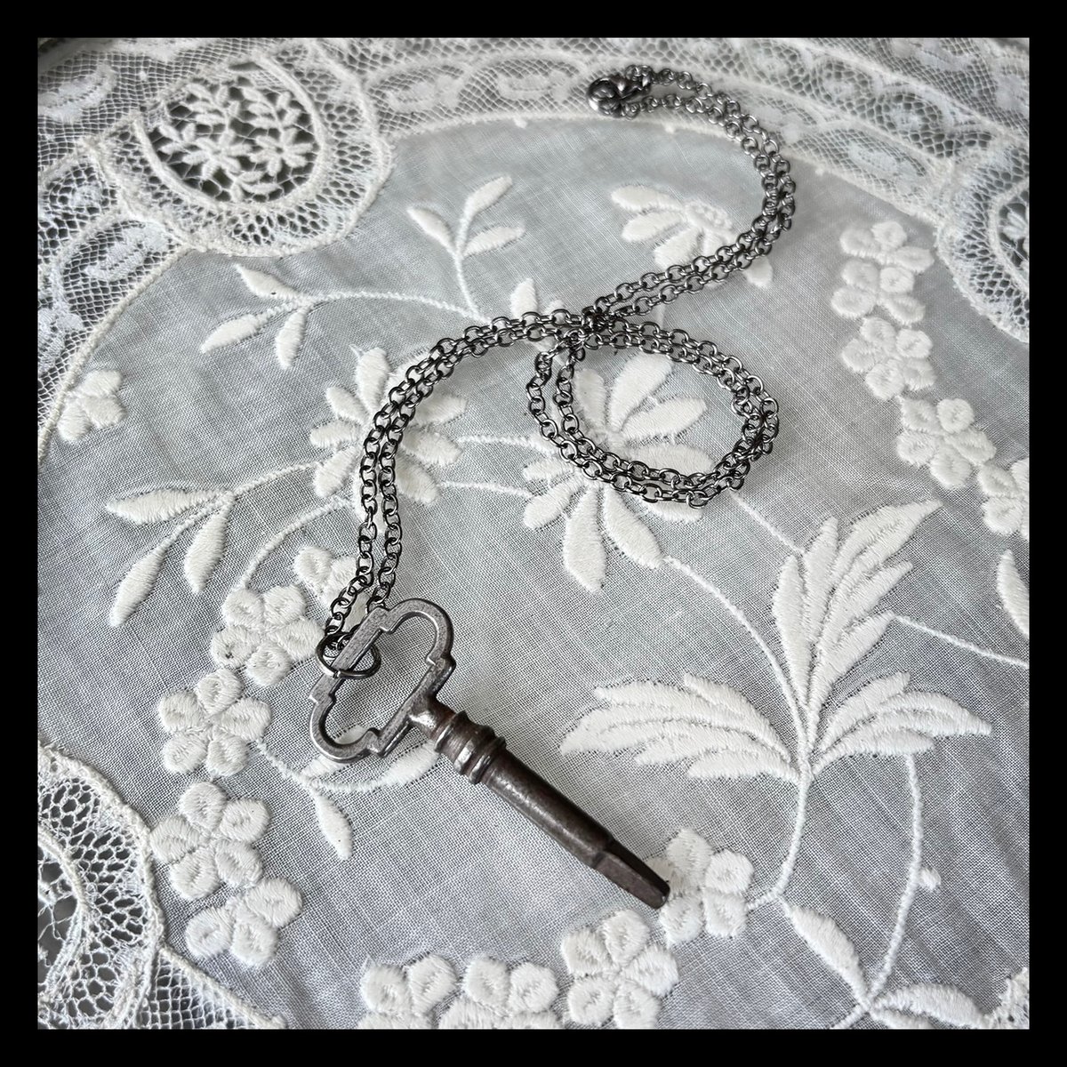 Antique Treadle Sewing Machine Key Necklace