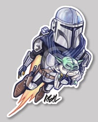 Mando/Grogu mirror sticker