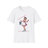 Image 1 of Retro Housewife Graphic T-Shirt — "Life Isn't Perfect" Cleaning Humor Tee *