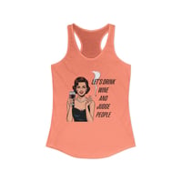 Image 3 of Vintage Woman Wine Tank — "Let's Drink Wine and Judge People" Graphic RacerbackTank-top