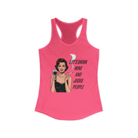 Image 13 of Vintage Woman Wine Tank — "Let's Drink Wine and Judge People" Graphic RacerbackTank-top