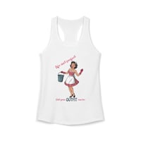 Image 1 of Retro Housewife Graphic Tank — "Life Isn't Perfect" Cleaning Humor Women's Ideal Racerback Tank