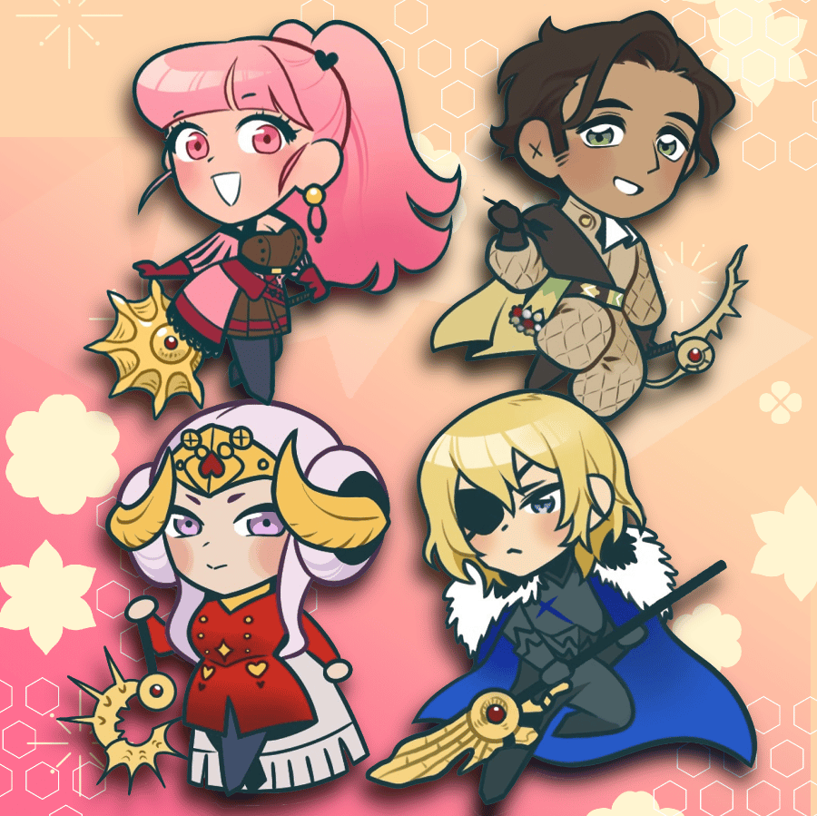 Image of FE3H 2" Double Sided Charms & Single Stickers (HildaEmblem)